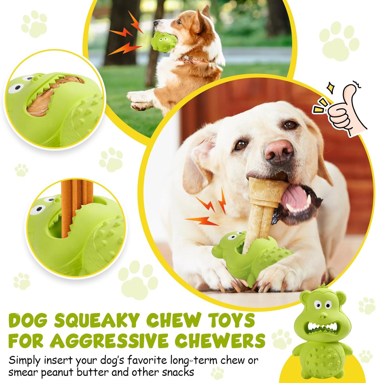 Aggressive Chewer Dog Toy – Squeaky, Strong, and Entertaining