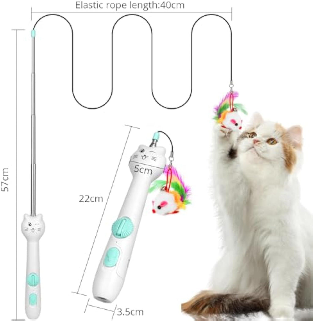2-in-1 Rechargeable Cat Toy – Laser and Feather