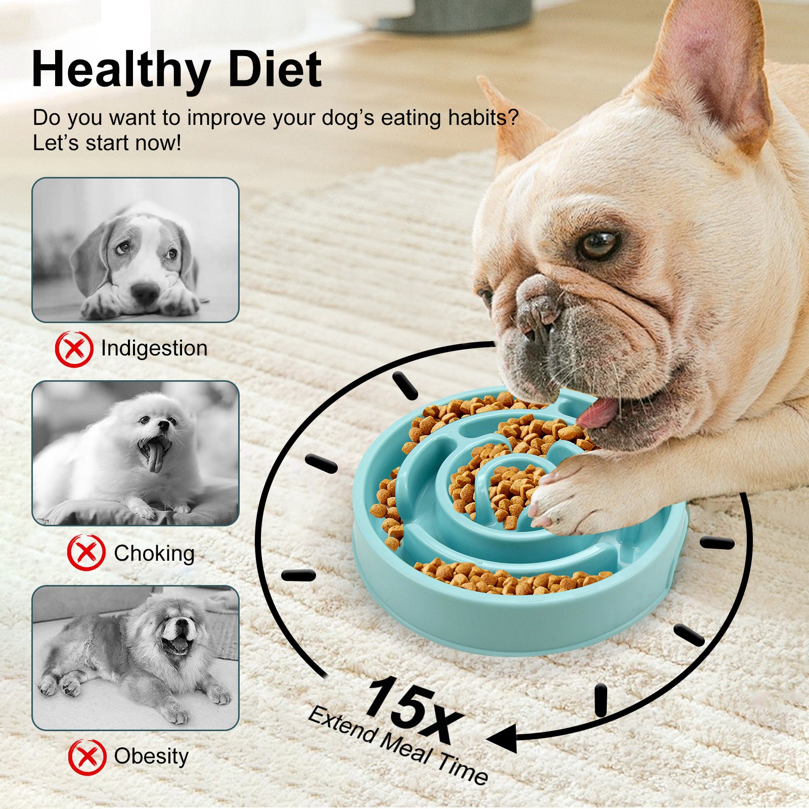 Dog Puzzle Feeder Bowl – Keeps Mealtime Safe and Enjoyable